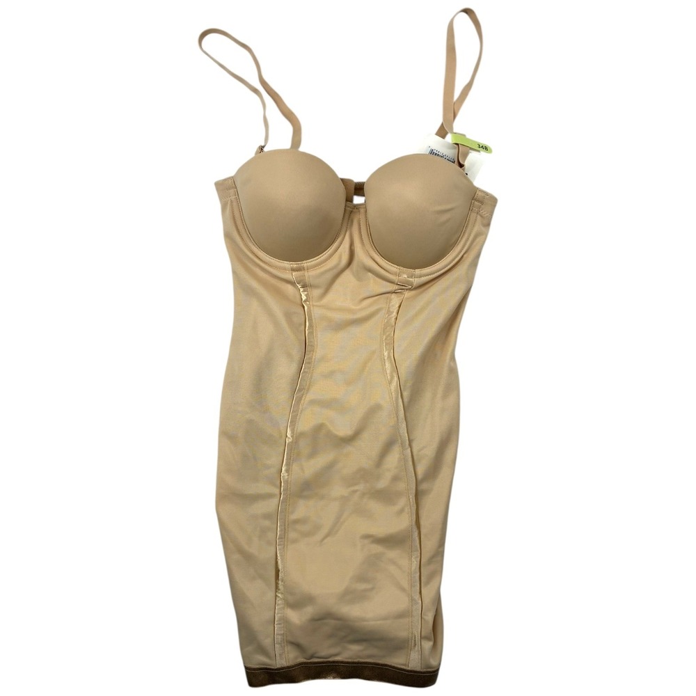 Maidenform FL2304 34B Nude Firm Control Shaper Slip Bridal Convertible Straps